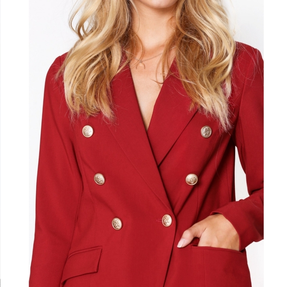 NWT ASOS Y.A.S Yasliana Red Blazer - Picture 6 of 14